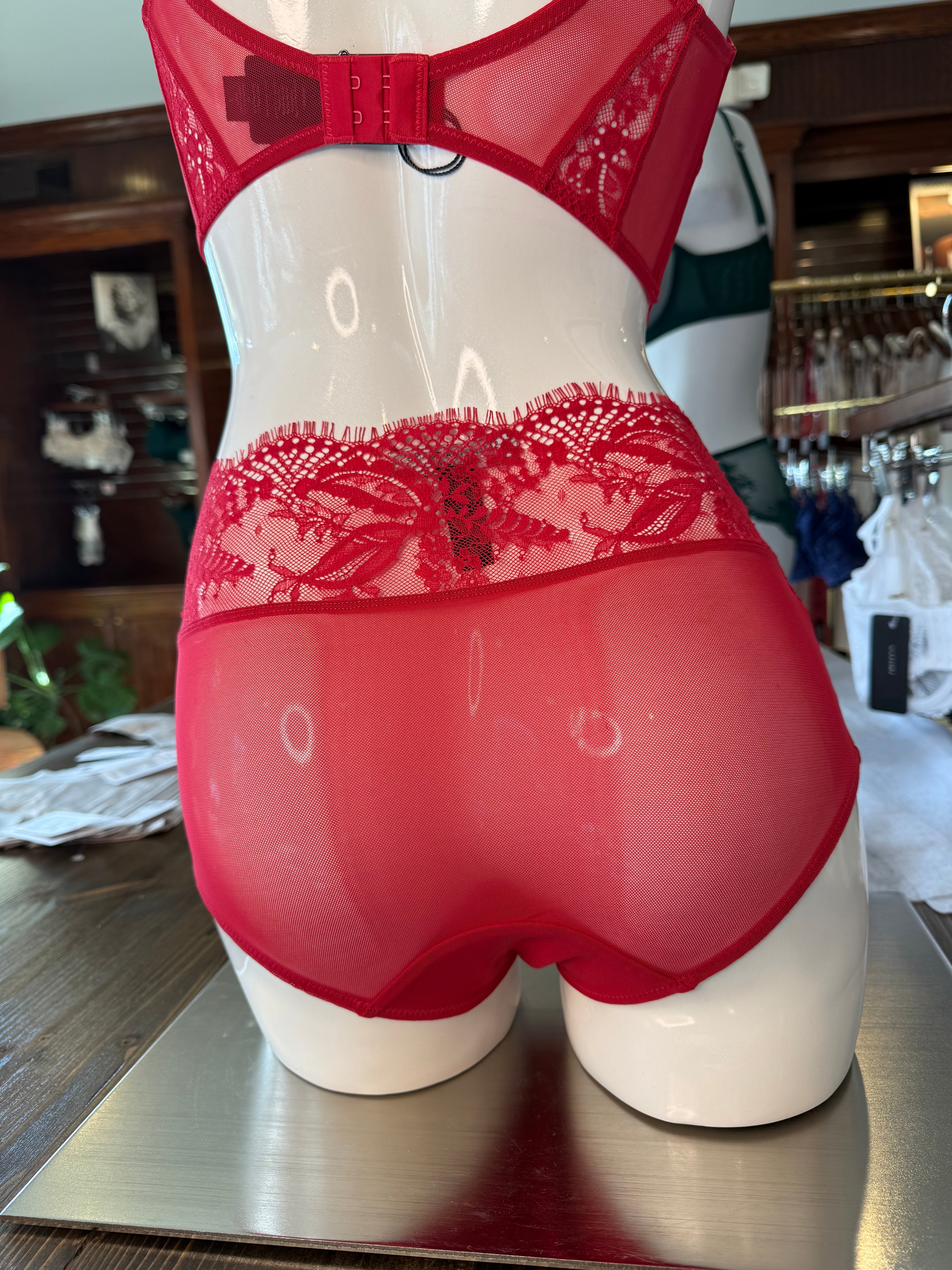 Samantha Chang Illusion High-Waist Boyshort - Flame