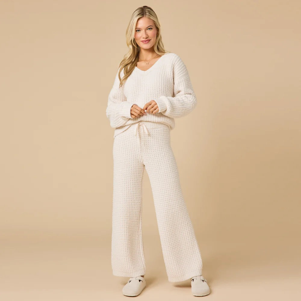 Softies Marshmallow Waffle V-Neck Lounge Set